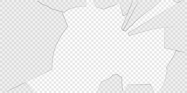 Broken glass isolated on transparent background. Broken glass isolated on transparent background. Vector broken stock illustrations