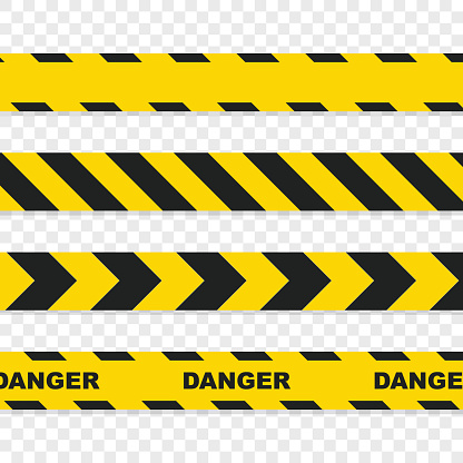 Danger tapes set isolated on transparent background