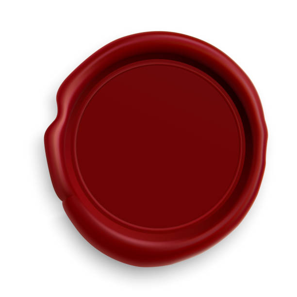 istock Wax stamp. Red seal realistic illustration vintage 1188385481