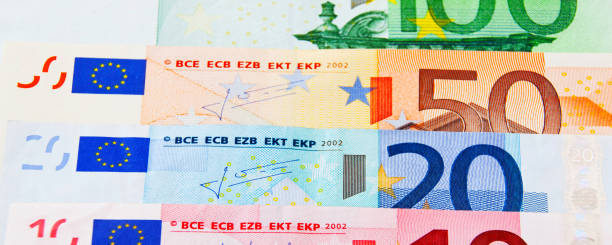 euro cash money as background - rettungsschirm imagens e fotografias de stock