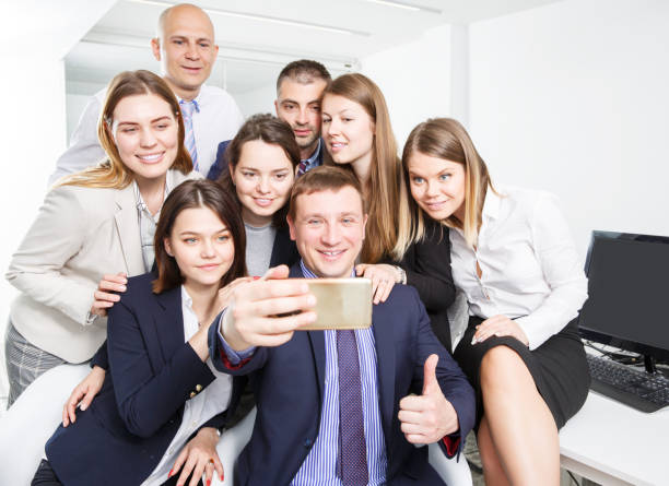 istock successful business colleagues making selfie 1188390081
