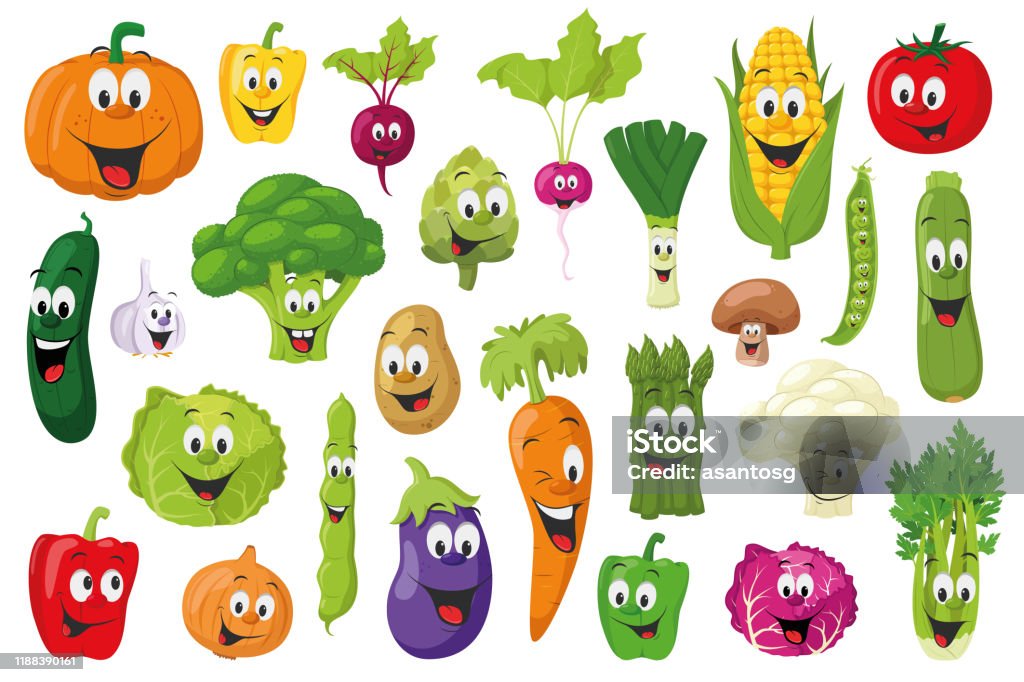 Ilustración de Colección De Personajes De Verduras Conjunto De 26 Vegetales Diferentes En Estilo De Dibujos Animados Ilustración Vectorial y más Vectores Libres de Derechos de Viñeta - iStock Ilustración de Colección De Personajes De Verduras Conjunto De 26 Vegetales Diferentes En Estilo De Dibujos Animados Ilustración Vectorial y más Vectores Libres de Derechos de Viñeta - iStock