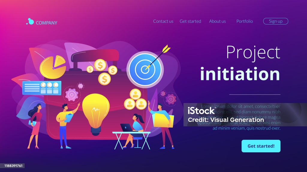 Project Initiation Concept Landing Page Stock Illustration - Download ...