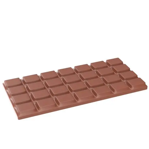 3D rendering illustration of a chocolate bar