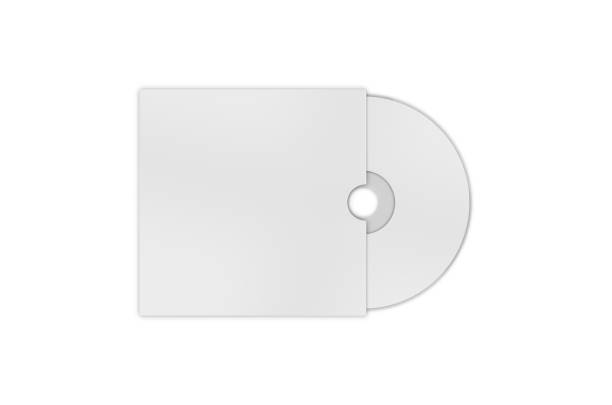пустой белый компактный диск с крышкой, макет шаблона на изолированном белом фоне, 3d иллюстрация - digital video disk стоковые фото и изображения