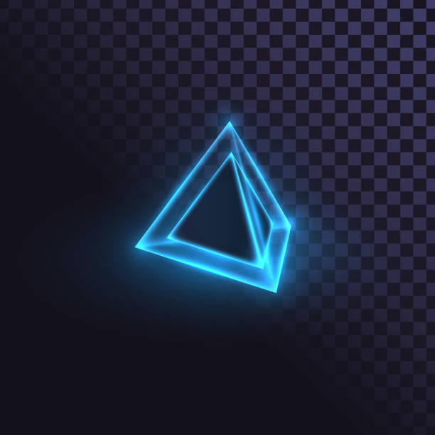 ilustrações de stock, clip art, desenhos animados e ícones de glowing neon pyramid - 2359