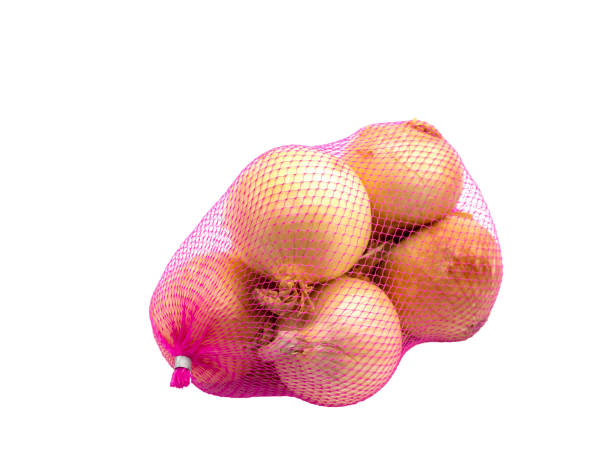 istock Mesh of shallots isolated on white background. 1188395570