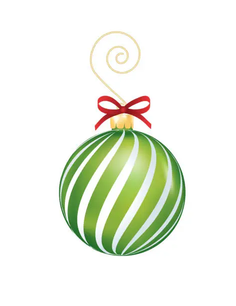 Vector illustration of Christmas Bauble Ornament With Bow