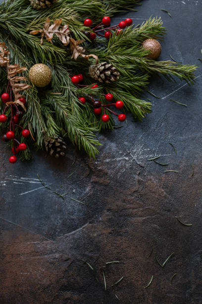istock Vertical photo of textured background with Christmas decor 1188398943