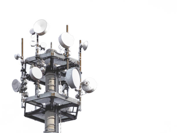 istock Radio mast isolated on white background 1188399614
