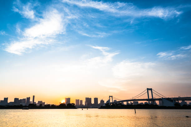 istock Tokyo, Japan at Rainbow Bridge spanning the bay 1188401213