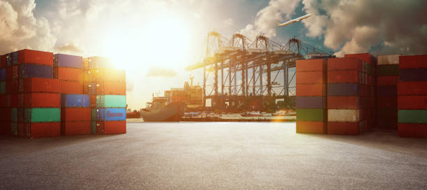 istock Transport industry of container cargo freight ship in shipyard port 1188401562