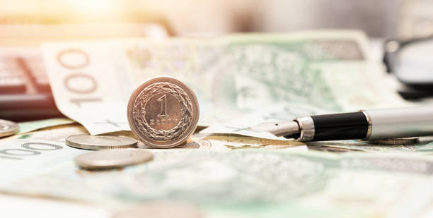 Polish money. Business and financial concept stock photo