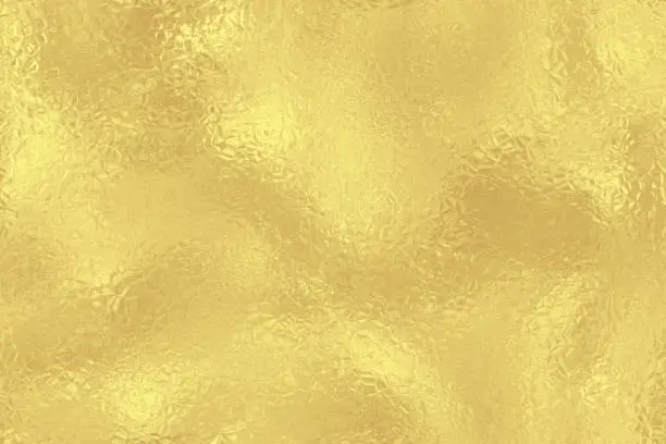 Photo of Gold Christmas Background Foil Wrinkled Holiday Blinking Texture Shiny Yellow Crumpled Wrapping Gift Paper Bright Gilded Rough Fete Golden Reflection Backdrop Kitsch Concept Pattern Seamless