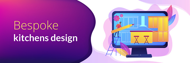 Fresh Kitchen Header Custom Made Kitchens Concept Banner Header Stock Illustration ...