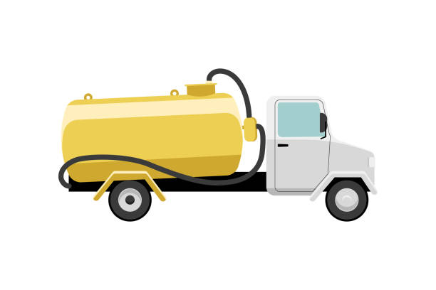 ilustrações, clipart, desenhos animados e ícones de caminhão séptico - sewage truck