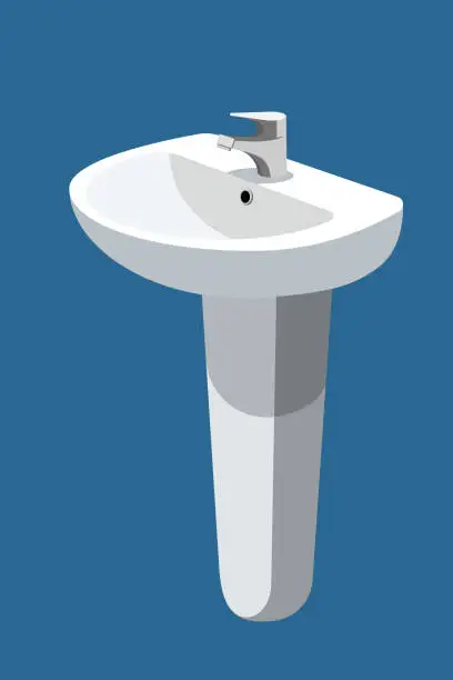 Vector illustration of Wash basin
