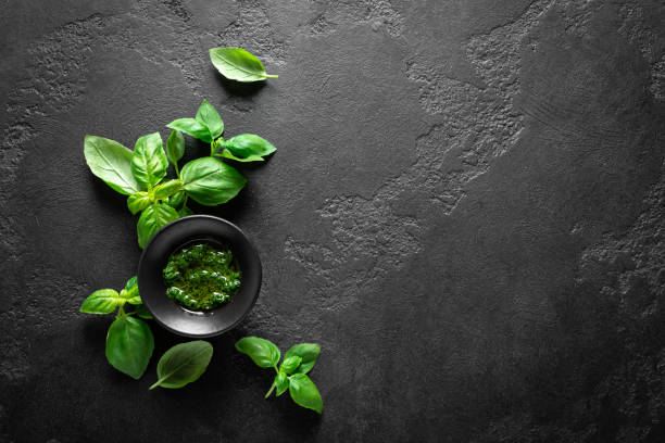 istock Pesto. Italian basil pesto sauce 1188404536