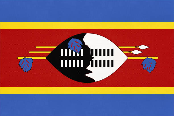 royaume eswatini fond textile national de drapeau de tissu. symbole du pays africain du monde. - swaziland photos et images de collection