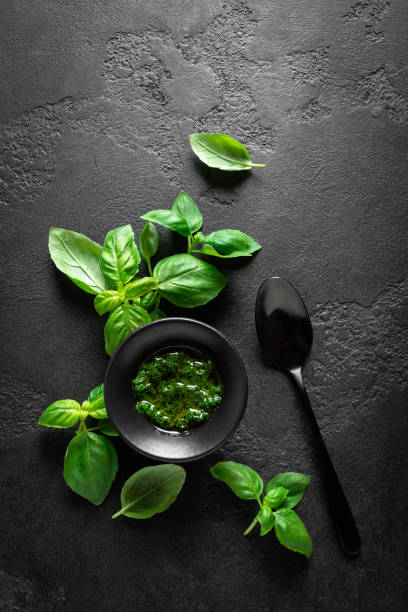 istock Pesto. Italian basil pesto sauce 1188404630