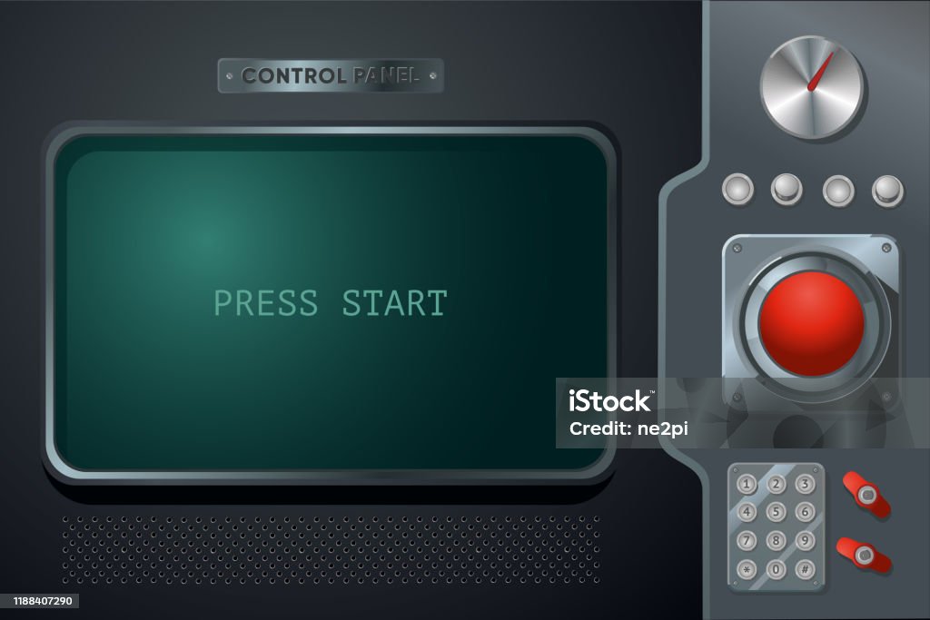 Retro Interface Control Panel With Display Stock Illustration ...