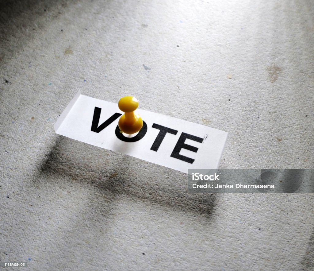 A Vote Tag Close up of a Vote tag Adult Stock Photo