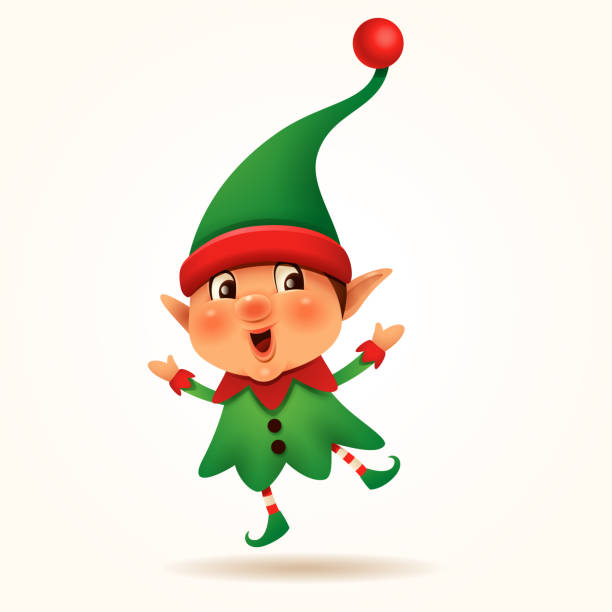 ilustraciones, imágenes clip art, dibujos animados e iconos de stock de pequeño elfo. - elfo