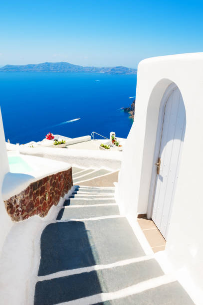 istock White architecture and blue sea on Santorini island, Greece. 1188413238