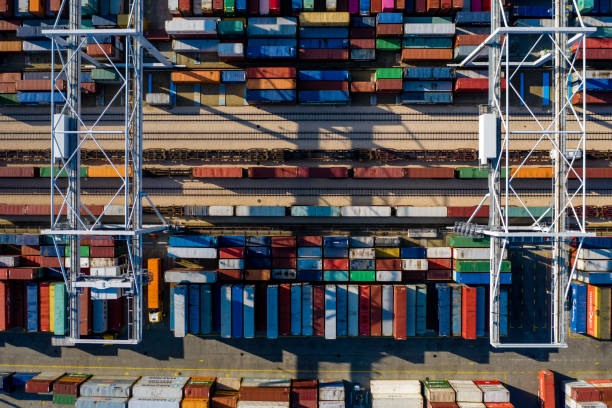 istock Aerial view of Container port 1188414271