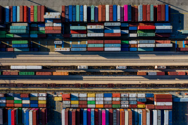 istock Aerial view of Container port 1188414276
