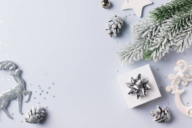 istock Christmas and happy new year flat lay card 1188416011
