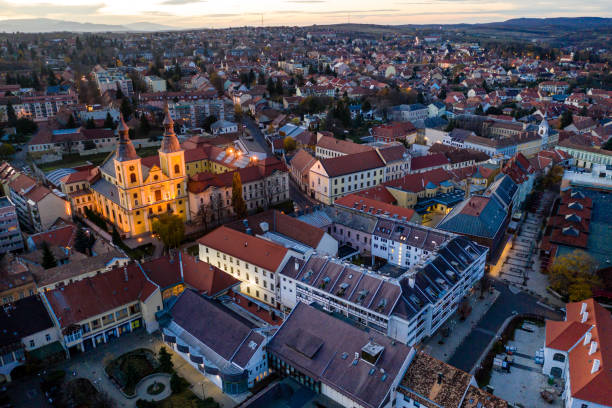 istock Flying over night city area 1188416794