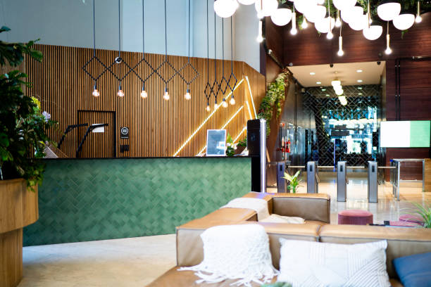 istock View of a cozy and empty building lobby 1188420567