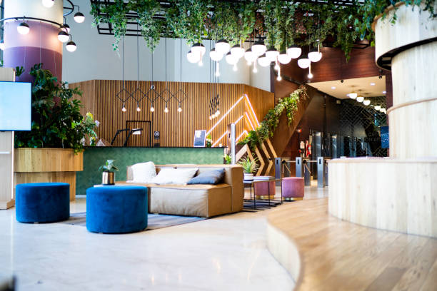 istock View of a cozy and empty building lobby 1188420745