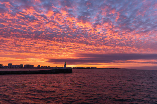 Sunrise over the bay of Sables d'Olonne (Vendée, France)