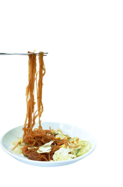 istock Pad Thai stir-fried rice noodles picking in stainless chopstick 1188421225