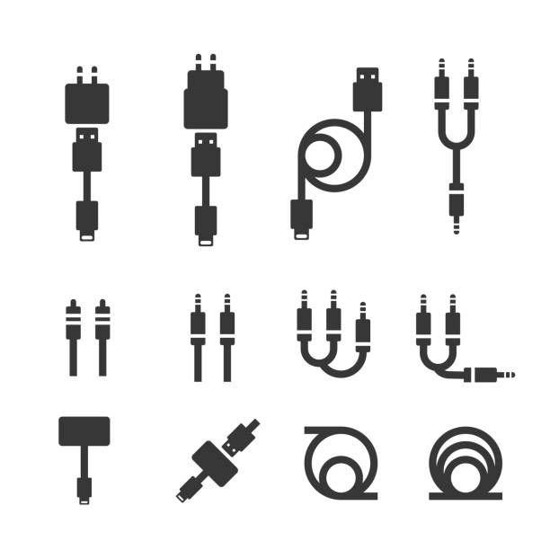 ケーブル アイコン ワイヤ ベクトルの図 - usb wire点のイラスト素材／クリップアート素材／マンガ素材／アイコン素材