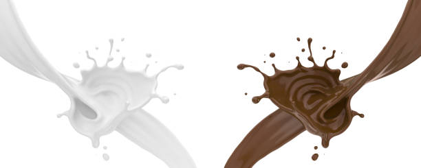 istock set of Milk and chocolate splash. 1188422189