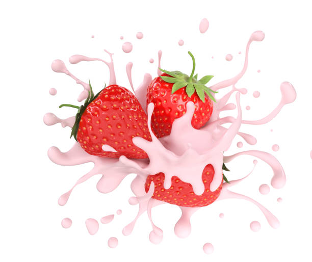 istock Strawberries in milk splash. 1188422193