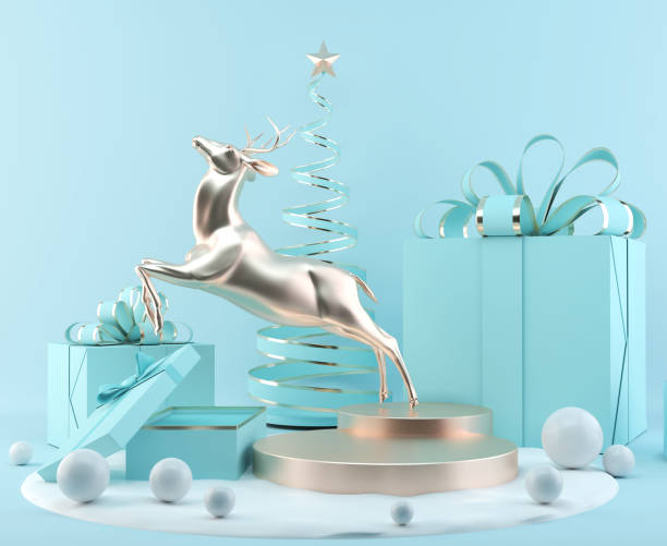 istock Christmas 3d rendering scene podium display. 1188422284