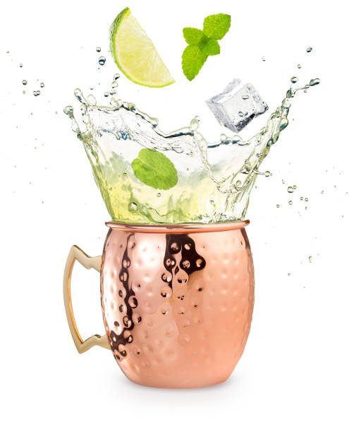 istock splashing moscow mule cocktail isolated on white 1188423752
