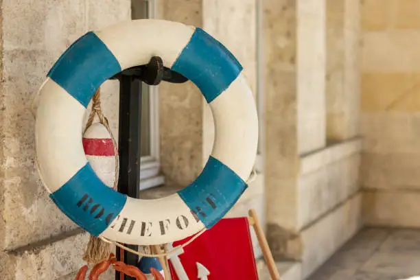 Life buoy in the harbor of Rochefort