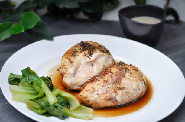 istock grilled chicken or chicken steak with sauce 1188424941