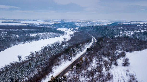 istock Aerial or top view from a drone on a highway 1188430044