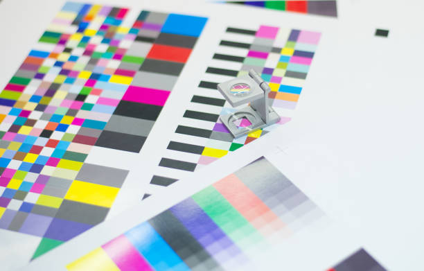 istock Color scales and loupe used for digital printing process 1188433413