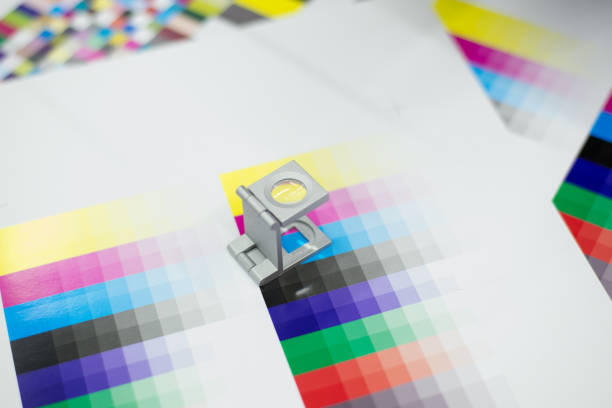 istock Color scales and loupe used for digital printing process 1188433422