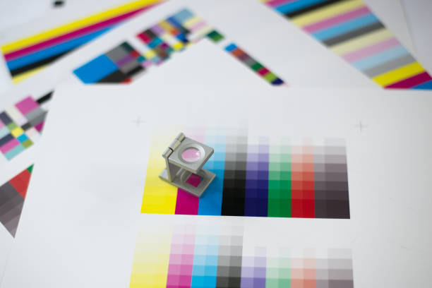 istock Color scales and loupe used for digital printing process 1188433442