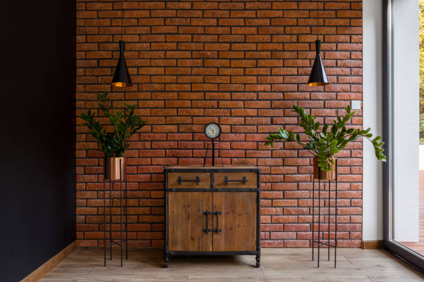istock Stylish room with brick wall 1188435025