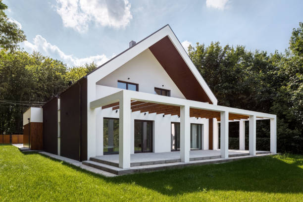 istock Modern house with green garden 1188435030