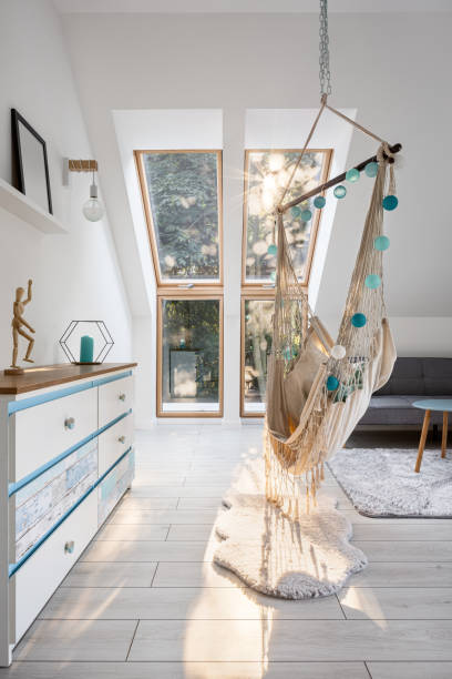 istock Sunny living room with hammock 1188435046